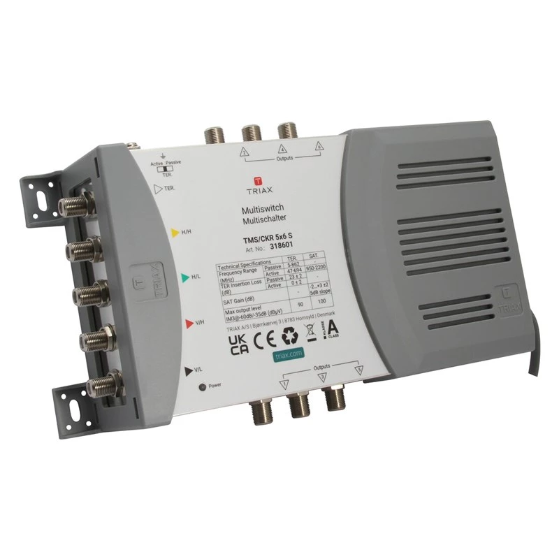TRIAX TMS 5/6S multiswitch 4 ingressi SAT + 1 TER, 6 uscite