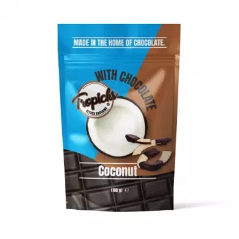 Tropicks noci di cocco essiccate con cioccolato fondente 100g - snack di frutta tropicale