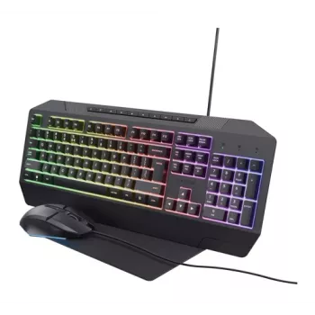 Trust GXT 791 Set tastiera e mouse, USB, QWERTZ tedesco, nero (25284)