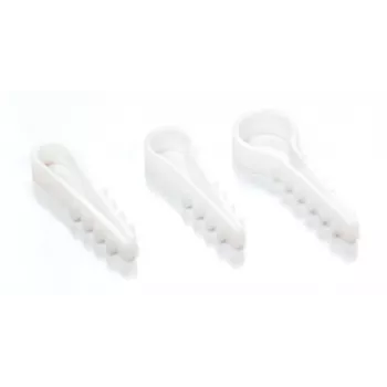 TRYTYT UWO-10 Clip per cavi rotondi, confezione da 100, Bianco, 10 mm max., fissaggio a chiodo, PP con chiodo in acciaio zincato
