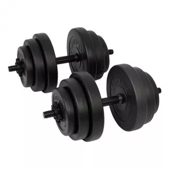 Tunturi set manubri in vinile 28 kg con barre spinlock