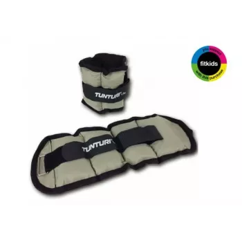 Tunturi pesi per caviglie e polsi 1kg x2, grigio, neoprene con chiusura a strappo