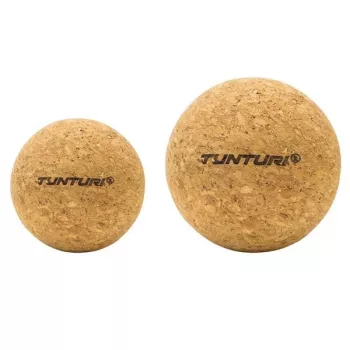 Tunturi set palline da massaggio in sughero 2x 60 mm – marrone naturale palline trigger point e rilascio fasciale