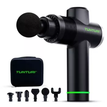 Tunturi MG40 Massage Gun – massaggiatore a percussione a 20 velocità con 6 accessori e batteria da 11 h