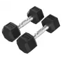 Manubri esagonali in gomma Tunturi Platinum 4 kg coppia - nero/argento