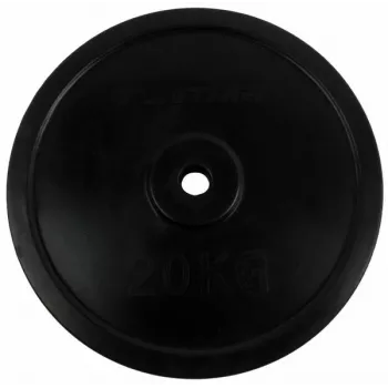 Tunturi disco per pesi in gomma 20 kg – disco in ghisa rivestito in gomma nero (singolo, foro 30 mm)