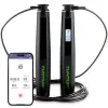 Tunturi corda per saltare smart con display LCD e connettività app, regolabile 2,95 m, nero