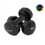 Tunturi manubri in vinile 5,0 kg (set da 2) nero - anima in ghisa, impugnatura ergonomica antiscivolo