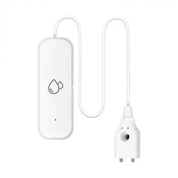 TUYA HS085179 rilevatore di acqua Wi-Fi con allarme 85dB, a batteria, compatibile con Alexa e Google Assistant