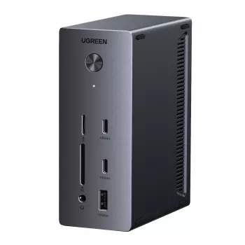 UGREEN docking station USB-C 14-in-1 con doppio DisplayPort, HDMI, 100W PD, Gigabit Ethernet, lettore schede SD/TF e audio 3,5 mm
