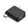 UGREEN Adattatore 2 in 1 Micro USB maschio + USB Type-C maschio a USB 3.0 femmina nero