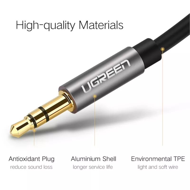 UGREEN AV119 cavo Aux da 3,5 mm, 0,5 m, argento