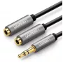 UGREEN Cavo splitter audio stereo Aux 3.5mm con treccia 20cm nero
