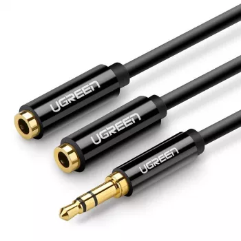UGREEN cavo splitter cuffie 3,5mm AUX Y-Splitter 25cm nero (20816)