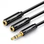 UGREEN cavo splitter per cuffie da 3,5mm AUX splitter a Y 25cm nero (20816)