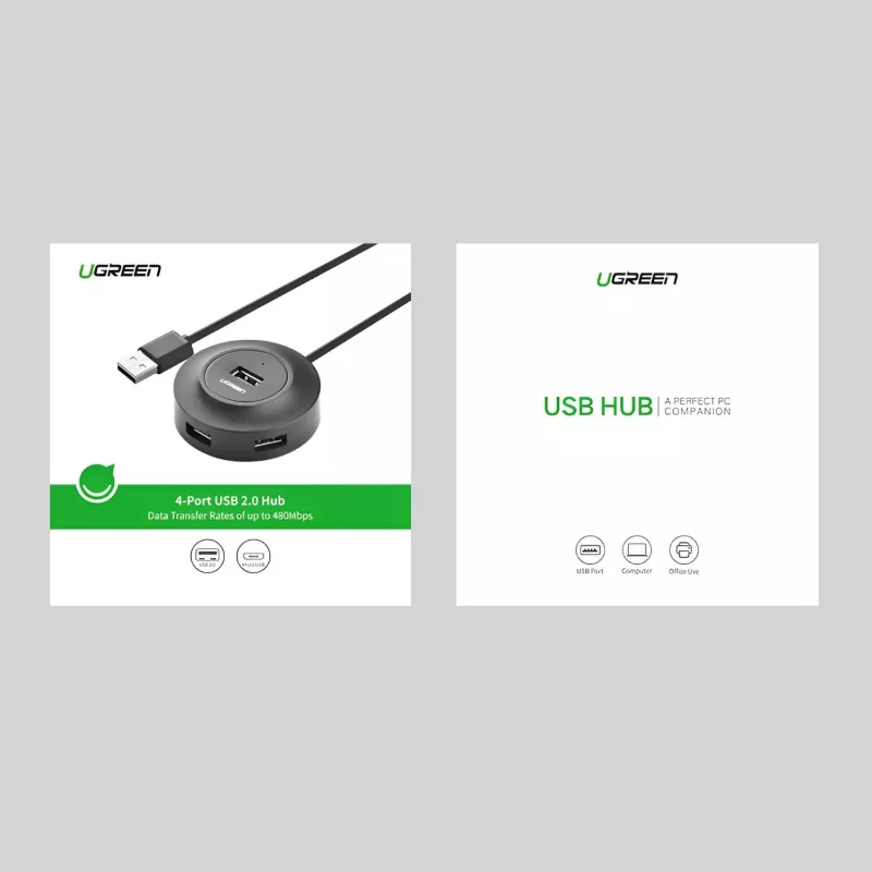 UGREEN Hub USB 2.0 4 in 1 (20777) - nero