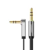 Cavo Aux piatto angolare UGREEN AV119 3,5 mm 1,5 m - nero/argento