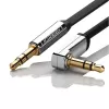 Cavo aux piatto AV119 UGREEN 3,5 mm con connettore ad angolo retto, 2 m - nero/argento