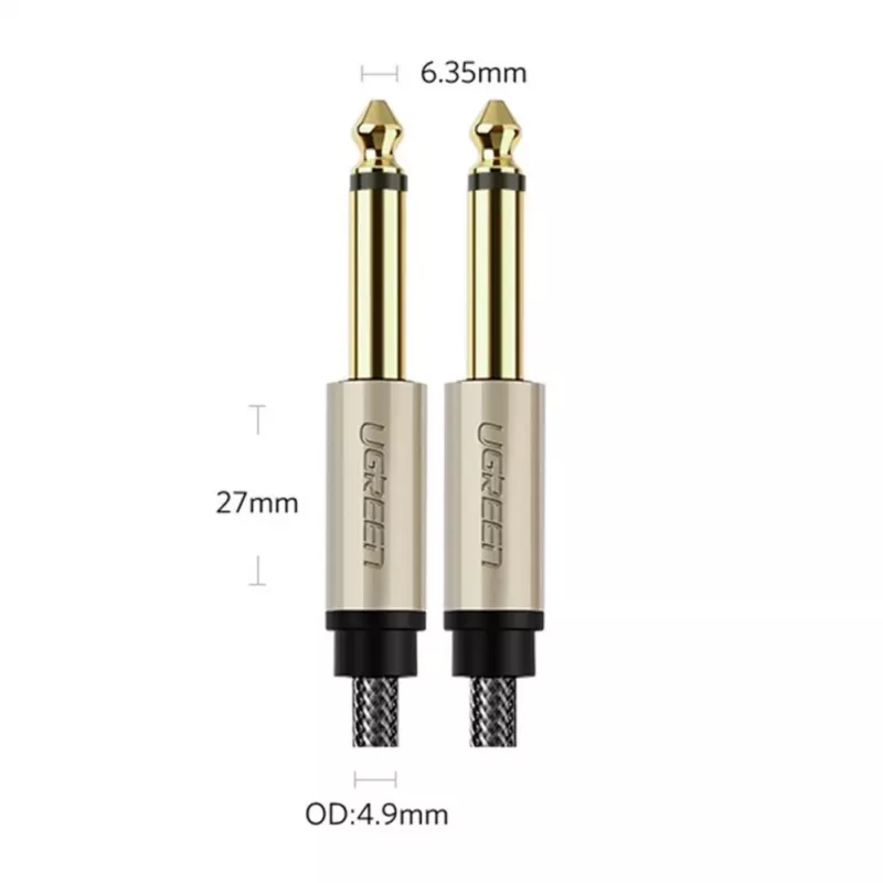 UGREEN AV128 10639 cavo mono TS jack 6,35mm a jack 6,35mm 3m - grigio