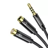 UGREEN AV141 cavo splitter per headset 3,5 mm (1x connettore maschio a 2x connettore femmina) 20 cm - nero