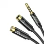 UGREEN AV141 cavo splitter per headset 3,5 mm (1x connettore maschio a 2x connettore femmina) 20 cm - nero