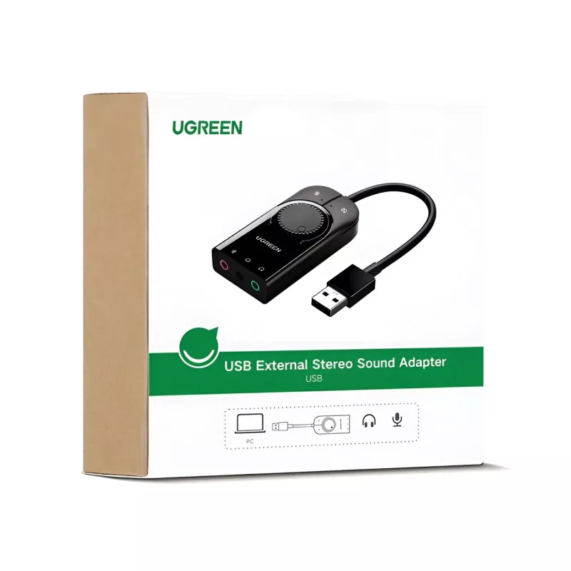 UGREEN CM129 Adattatore audio stereo esterno USB-A a 3,5mm - nero