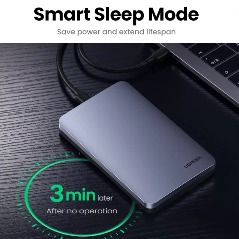 UGREEN CM300 case per disco fisso USB Type-C 2,5 pollici - argento