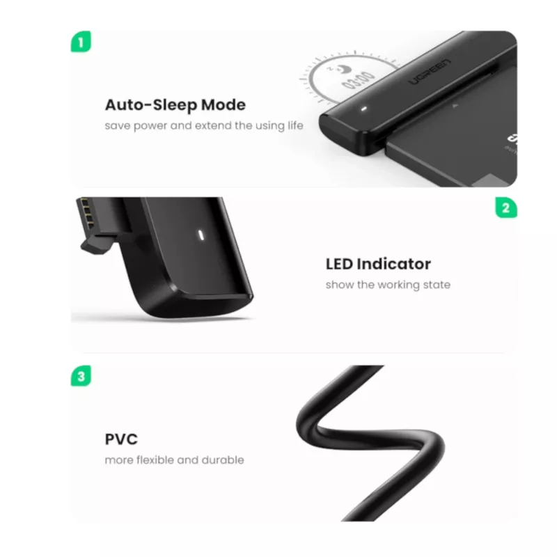 UGREEN CM321 Cavo convertitore USB-C a SATA HDD/SSD 2,5 pollici 5Gbps nero