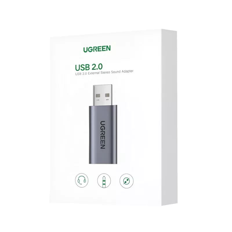 UGREEN CM383-80864 Adattatore audio esterno USB-A a jack audio 3,5 mm - argento
