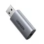 UGREEN CM383-80864 Adattatore audio esterno USB-A a jack audio 3,5 mm - argento