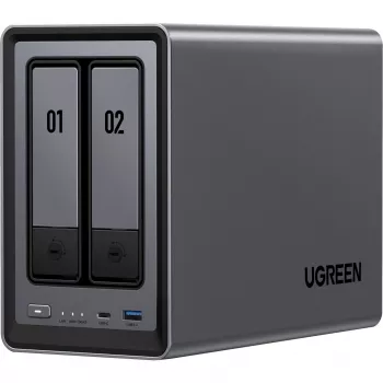 UGREEN DXP2800+ bundle 2x Seagate IronWolf HDD - NAS 2 bay con Intel Celeron N5105, 8GB DDR4, 2x 2,5GbE, incl. 2x HDD da 4TB