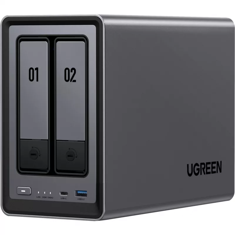 UGREEN DXP2800+ bundle 2x Seagate IronWolf HDD - NAS 2 bay con Intel Celeron N5105, 8GB DDR4, 2x 2,5GbE, incl. 2x HDD da 4TB