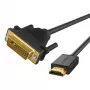 UGREEN HD106 cavo HDMI a DVI, 2m, nero, 1080p, dorato, tripla schermatura