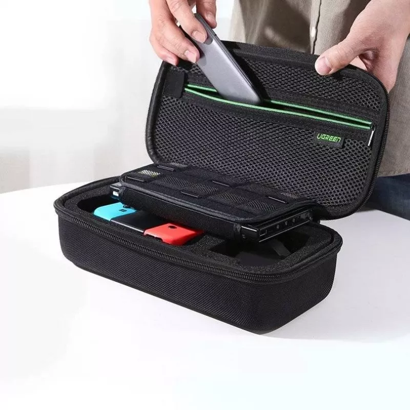 UGREEN LP145 Custodia per Nintendo Switch, guscio rigido EVA, Oxford nero