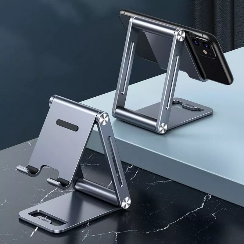Supporto pieghevole per cellulare e tablet UGREEN in metallo-alluminio grigio (LP263 80708)