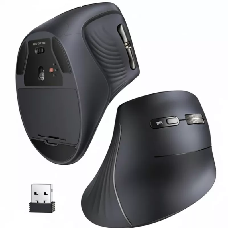 UGREEN Mouse verticale multi-mode Bluetooth e 2.4G wireless – nero
