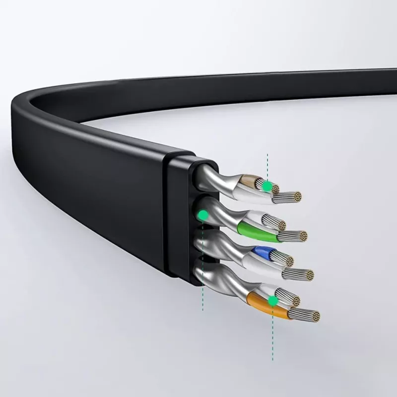 UGREEN NW102 Cavo di rete Ethernet piatto Cat6 8m - nero