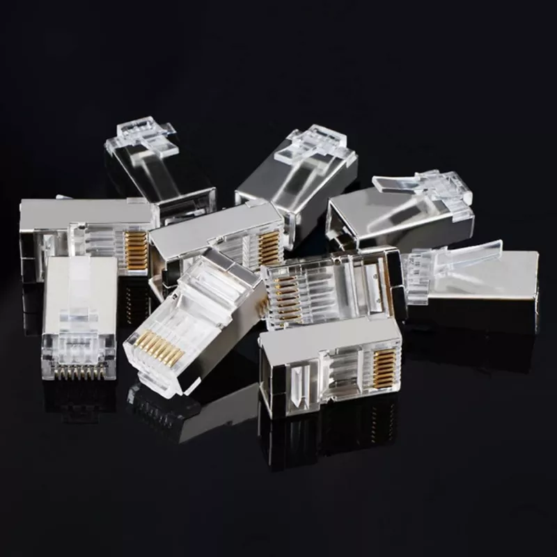UGREEN NW111 Connettore maschio di rete Ethernet RJ45 Cat6 confezione da 100 - argento/trasparente