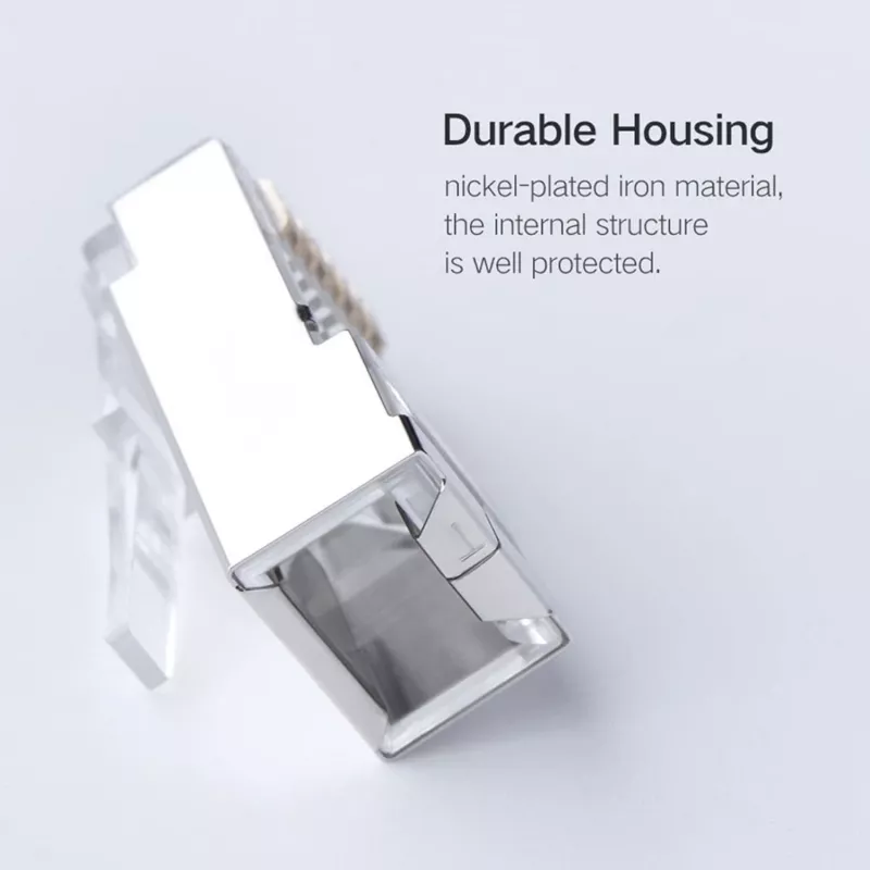 UGREEN NW111 Connettore maschio di rete Ethernet RJ45 Cat6 confezione da 100 - argento/trasparente