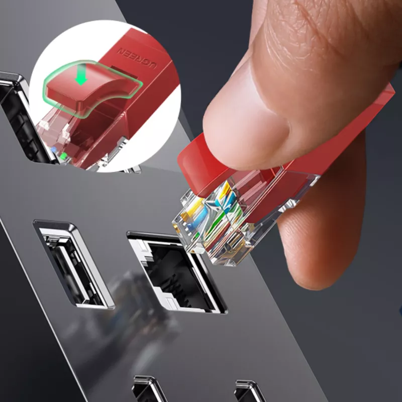 UGREEN cavo di rete LAN Ethernet RJ45 CAT6 0,5m - rosso (1Gbps, 250MHz)