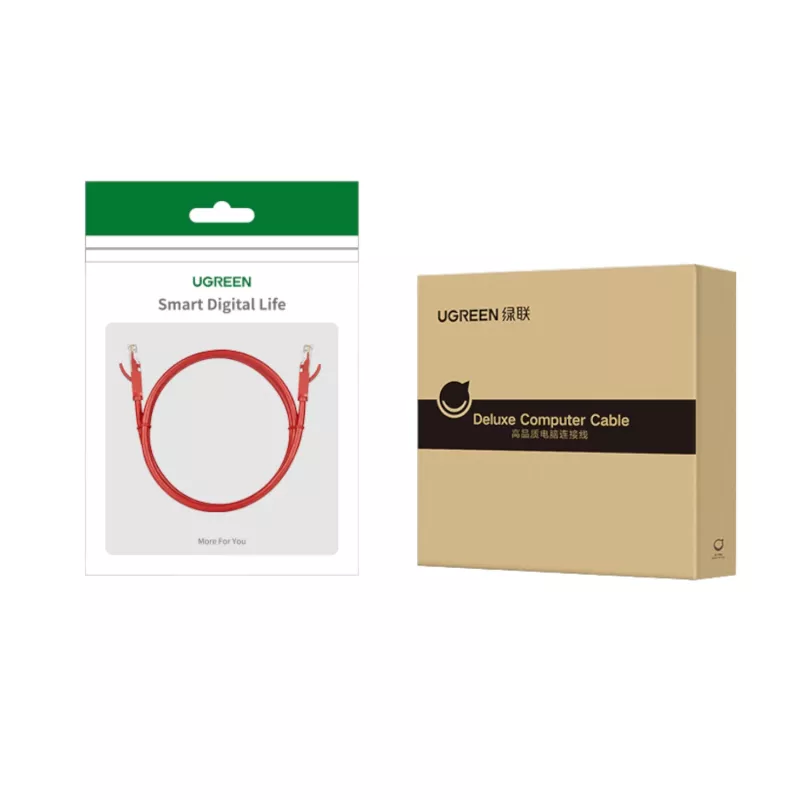 UGREEN cavo di rete LAN Ethernet RJ45 CAT6 0,5m - rosso (1Gbps, 250MHz)