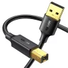 UGREEN US135 cavo USB 2.0 A-B, placcato oro, 2 m, nero