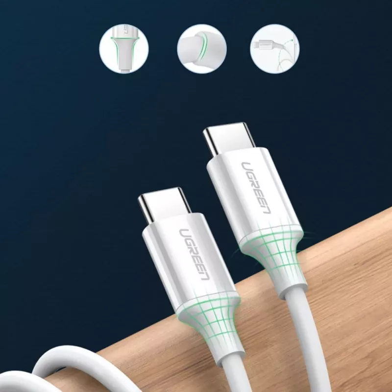 UGREEN US264 Cavo USB-C a USB-C 1m bianco 100W PD QC AFC