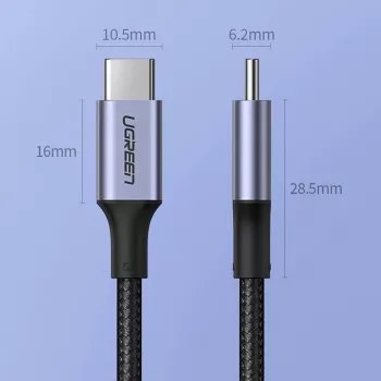 Cavo UGREEN US316 USB-C a USB-C 100W 5A 480Mbps 1,5m grigio