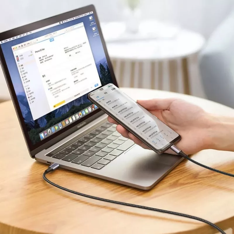 Cavo UGREEN US316 USB-C a USB-C 100W 5A 480Mbps 1,5m grigio