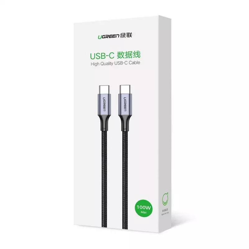 Cavo UGREEN US316 USB-C a USB-C 100W 5A 480Mbps 1m nero