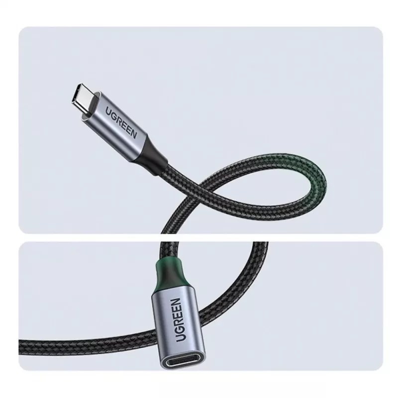 UGREEN US372 Cavo USB-C a USB-C 100W 5A 10Gbps 0,5m grigio