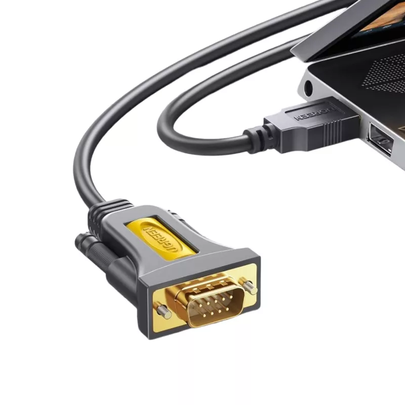 UGREEN Cavo adattatore USB 2.0 a seriale RS-232 (connettore maschio USB-A a connettore maschio DB9) - nero, 1,5 m