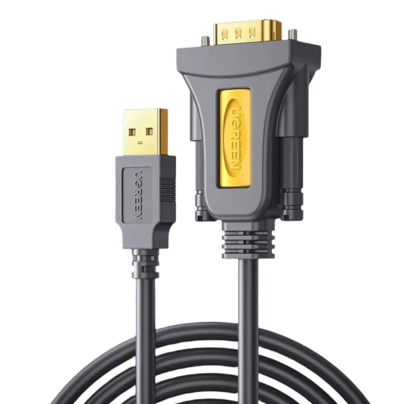 UGREEN Cavo adattatore USB 2.0 a seriale RS-232 (connettore maschio USB-A a connettore maschio DB9) - nero, 1,5 m