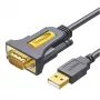 UGREEN Cavo adattatore USB 2.0 a seriale RS-232 (connettore maschio USB-A a connettore maschio DB9) - nero, 1,5 m